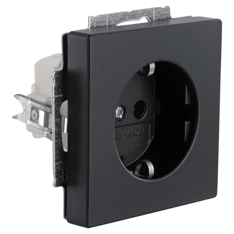 Busch-Jaeger Future Line Inbouw Contactdoos 1-Voudig Randaarde Zwart-866186
