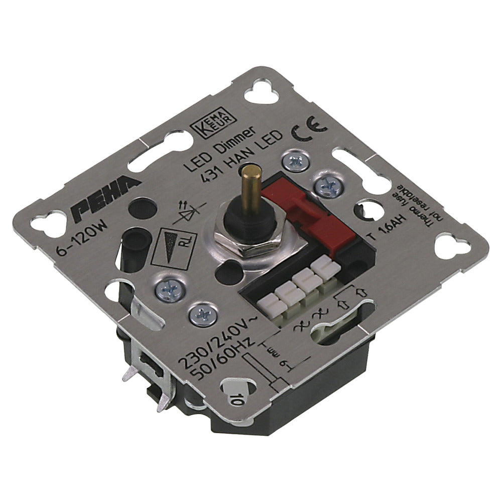 Peha Standaard Inbouw Dimmer LED6-60W Uni 120W Druk/Wissel Element-866220