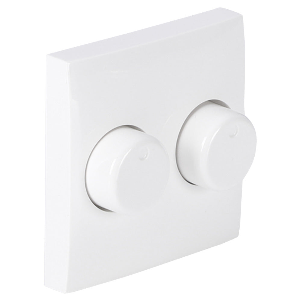 Centraalplaat Inbouw Knop Duo Dimmer t.b.v Busch-Jaeger Balance Polarwit-866235