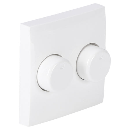 Centraalplaat Inbouw Knop Duo Dimmer t.b.v Busch-Jaeger Balance Polarwit-866235