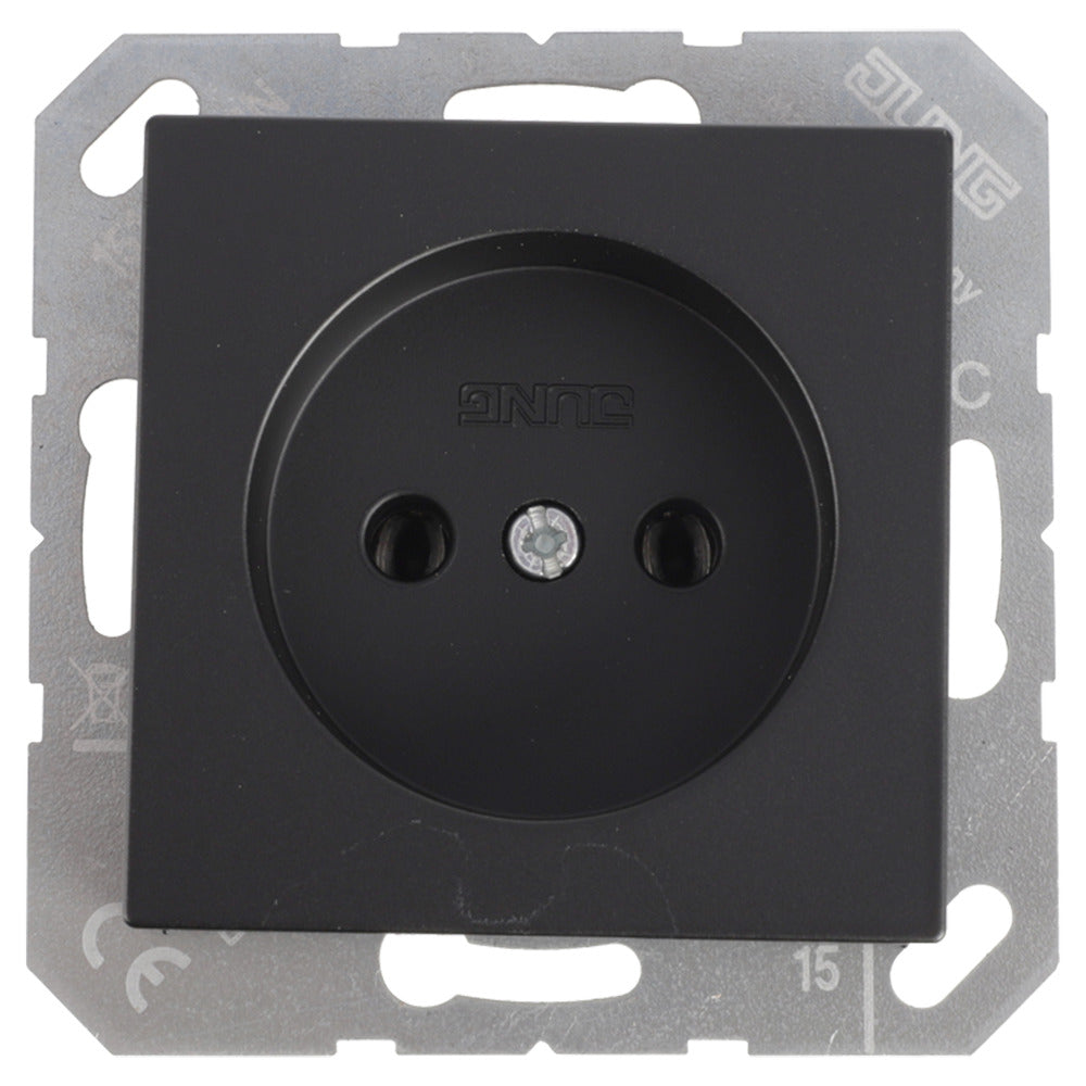 Jung A550 Inbouw Contactdoos 1-Voudig Mat Zwart-866243