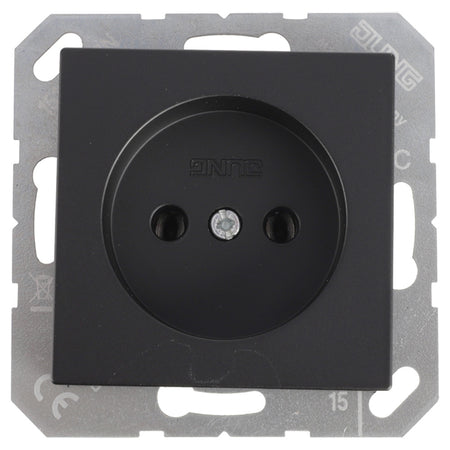 Jung A550 Inbouw Contactdoos 1-Voudig Mat Zwart-866243