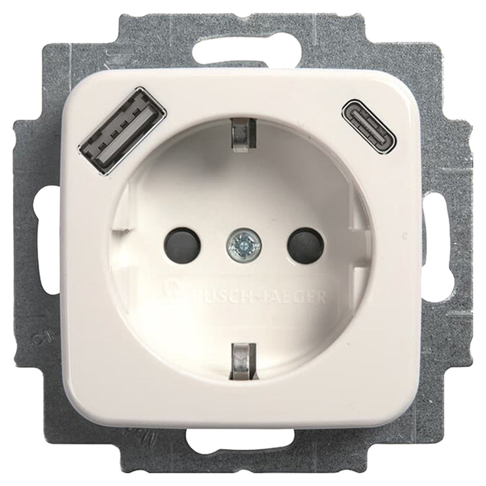Busch-Jaeger Reflex Contaactdoos 1-Voudig Randaarde USB/AC Polarwit-866262