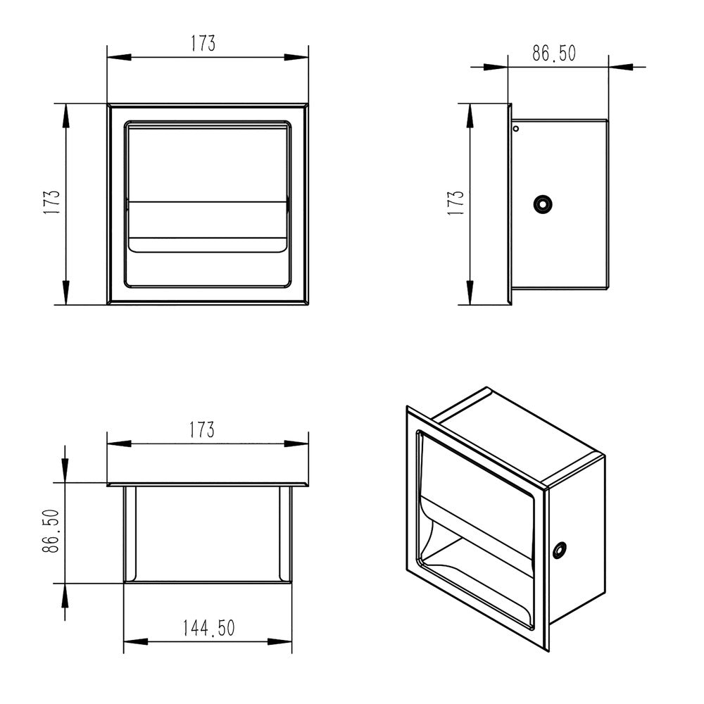 Dive Toiletrolhouder met Klep Inbouw RVS-867555