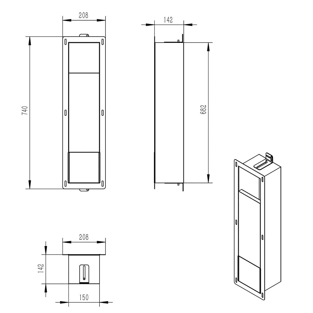 Dive Reserverolhouder Inbouw Mat Zwart-867558