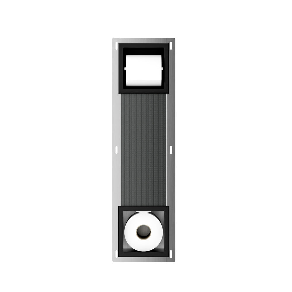 Dive Toiletrolhouder Zonder Klep en Reserverolhouder Inbouw Mat Zwart-867560