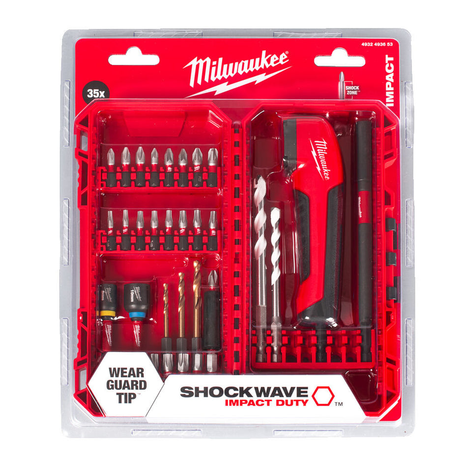 Milwaukee Shockwave Bitset Incl Haakse Schroefkop 35st-873943