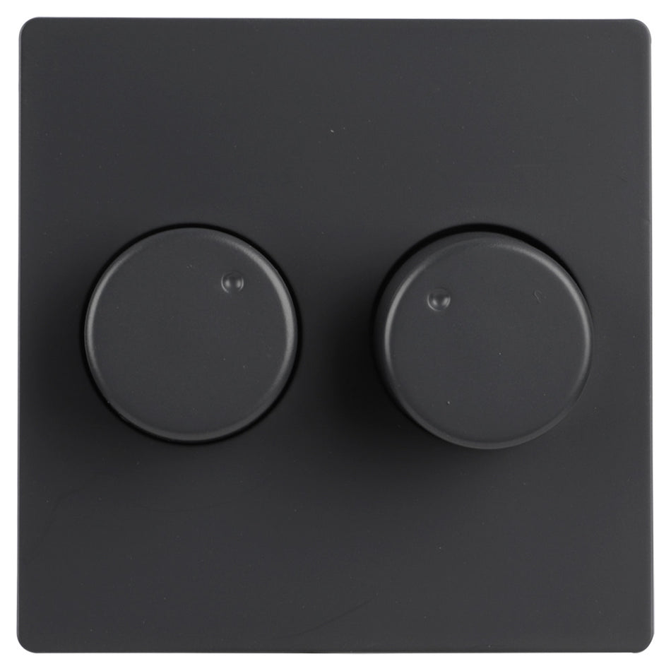 Berker Q1 Centraalplaat Duo-Dimmer Met Knop Antraciet-879018