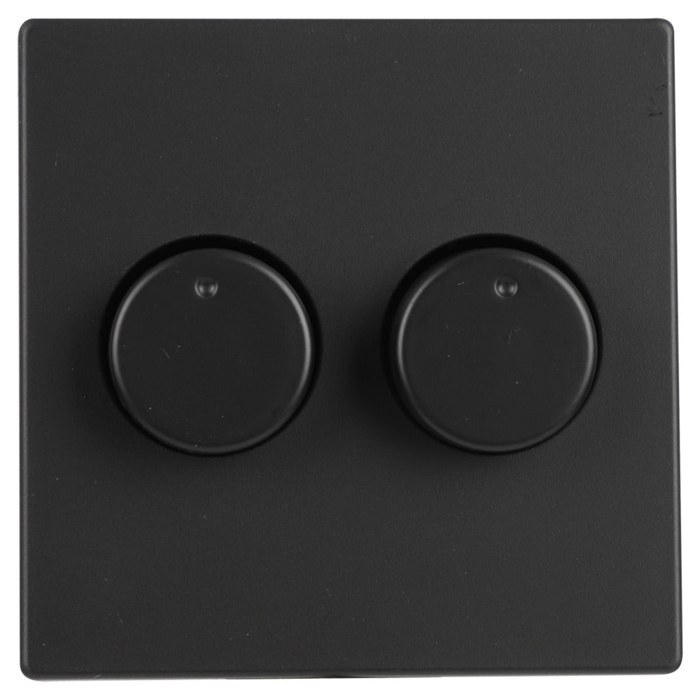 Busch Jaeger Future Line Centraalplaat Duo-Dimmer Met Knop Mat Zwart-879019