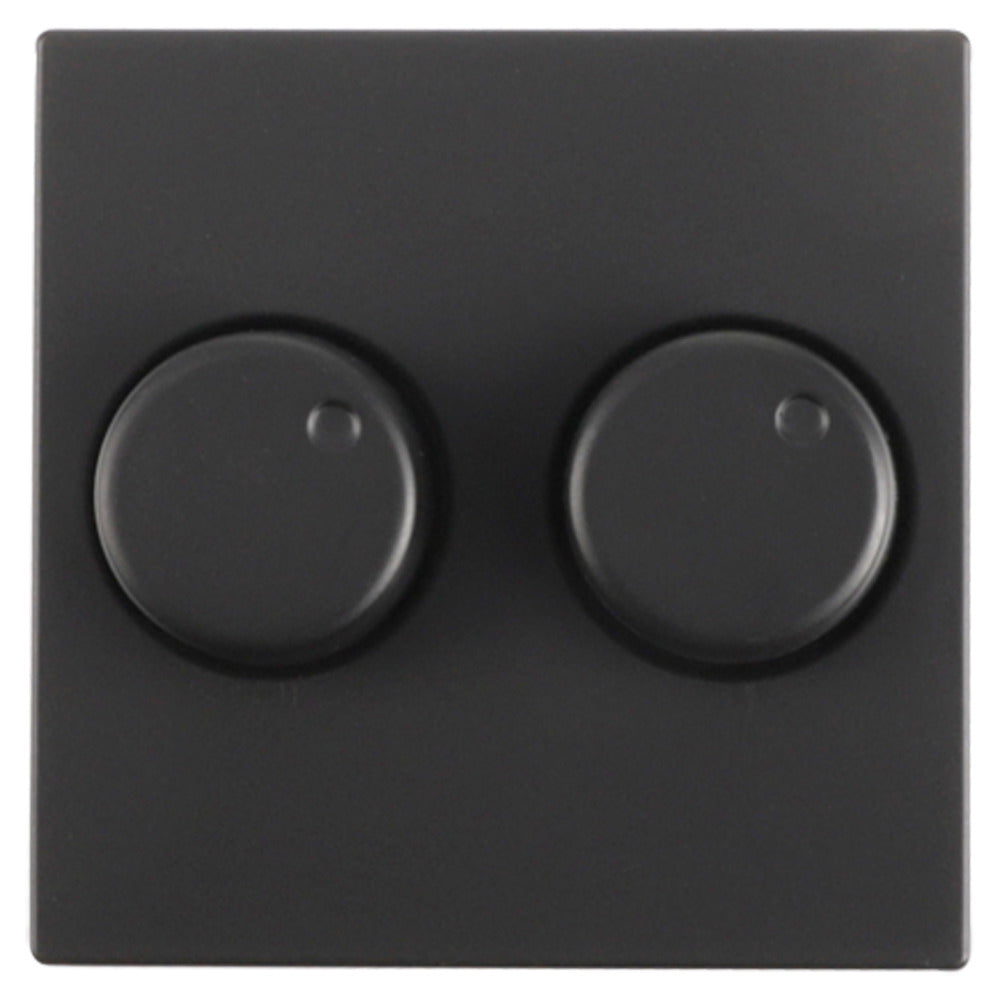 Gira E2 Centraalplaat Duo-Dimmer Met Knop Zwart-879020