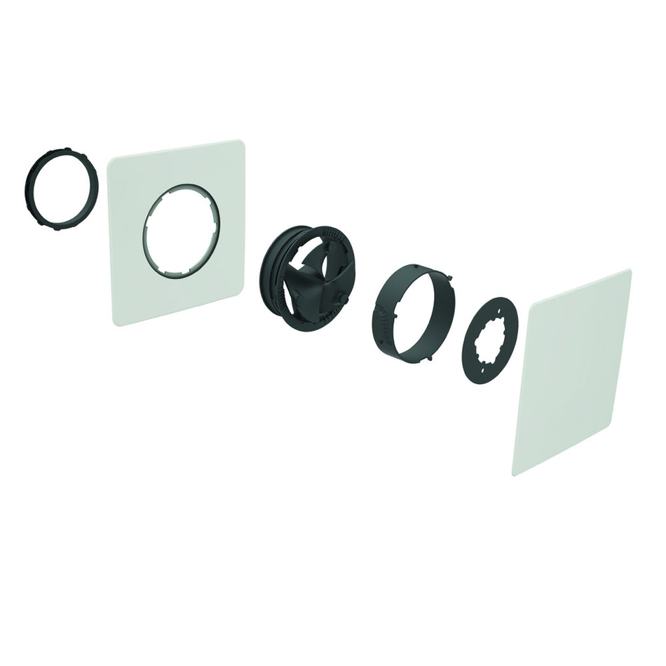Ubbink Haelix Quadro Rondo Ventiel Toe- en Afvoer Kunststof Wit Ø125mm-887585