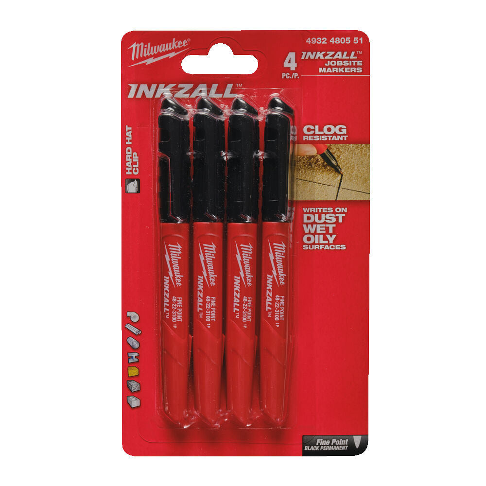 Milwaukee Merkstift Marker Met Fijne Punt Zwart 4st-890403