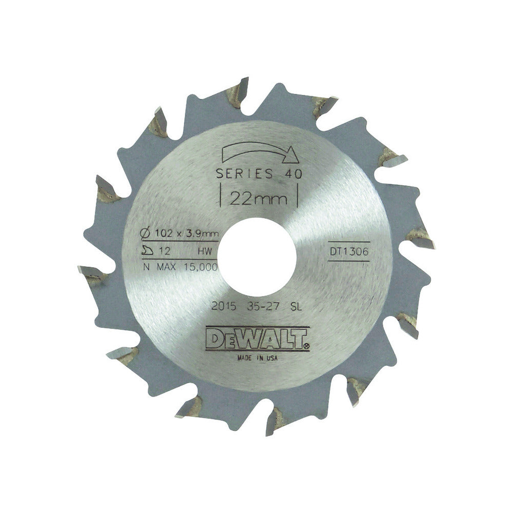 DeWALT Cirkelzaagblad Lamellenfrees Spaanbegrensd DT1306-QZ 102x3.9x22x12t-902591