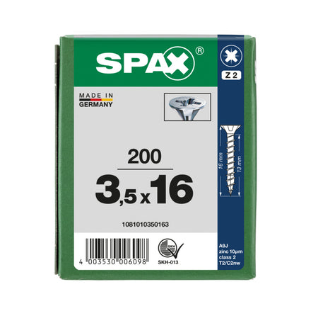 SPAX Universele Schroef Verzinkt VK Voldraad 200st-918459
