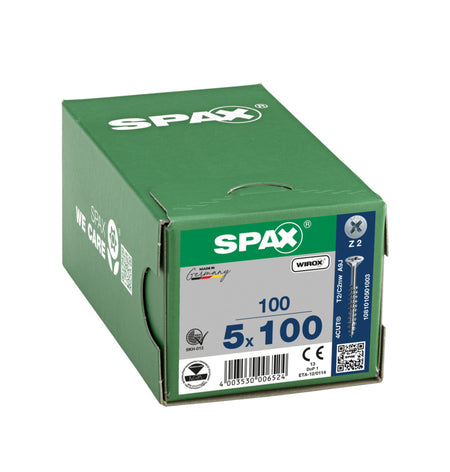 SPAX Universele Schroef Verzinkt VK 5x100mm Deeldraad PZ2 100st-918493