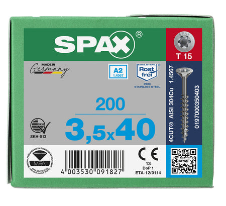 SPAX Universele Schroef RVS A2 VK Deeldraad-918499