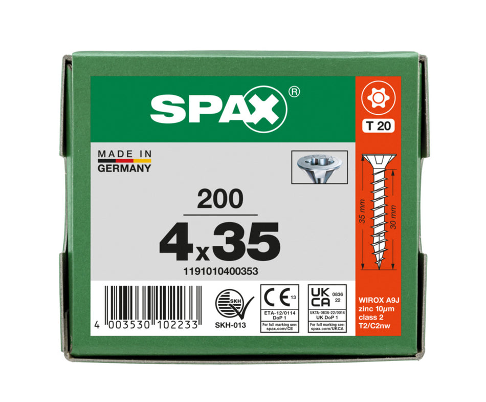 SPAX Universele Schroef Verzinkt VK Voldraad 200st-918523