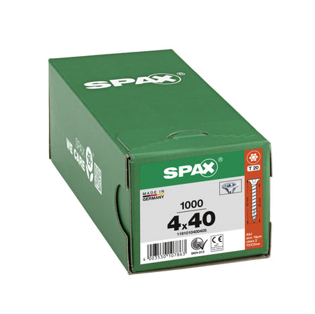 SPAX Universele Schroef Verzinkt VK 4x40mm Voldraad T-STAR Plus T20 1000st-918541