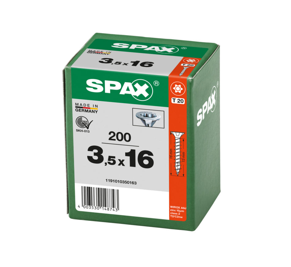 SPAX Universele Schroef Verzinkt VK Voldraad 200st-918545