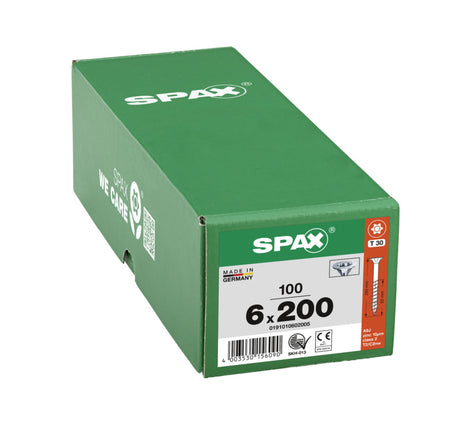 SPAX Universele Schroef Verzinkt VK 6x200mm Deeldraad T-STAR Plus T30 100st-918557