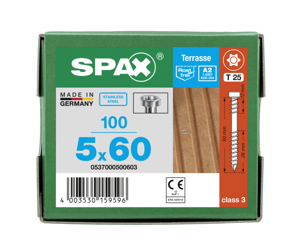 SPAX Terrasschroef RVS A2 CK T25-918566