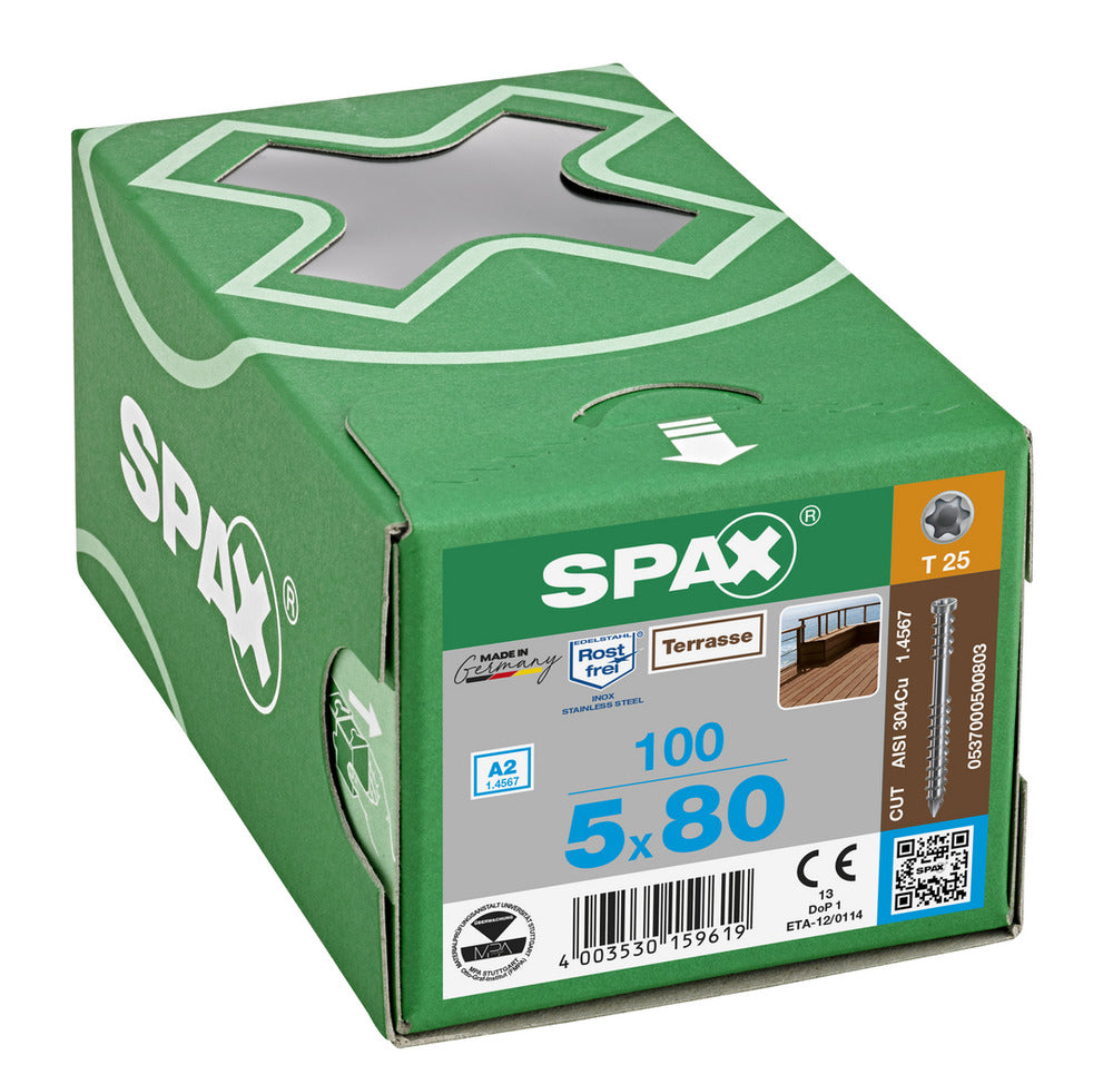 SPAX Terrasschroef RVS A2 CK T25-918568
