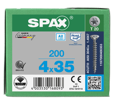 SPAX Universele Schroef RVS A2 VK Voldraad 200st-918602