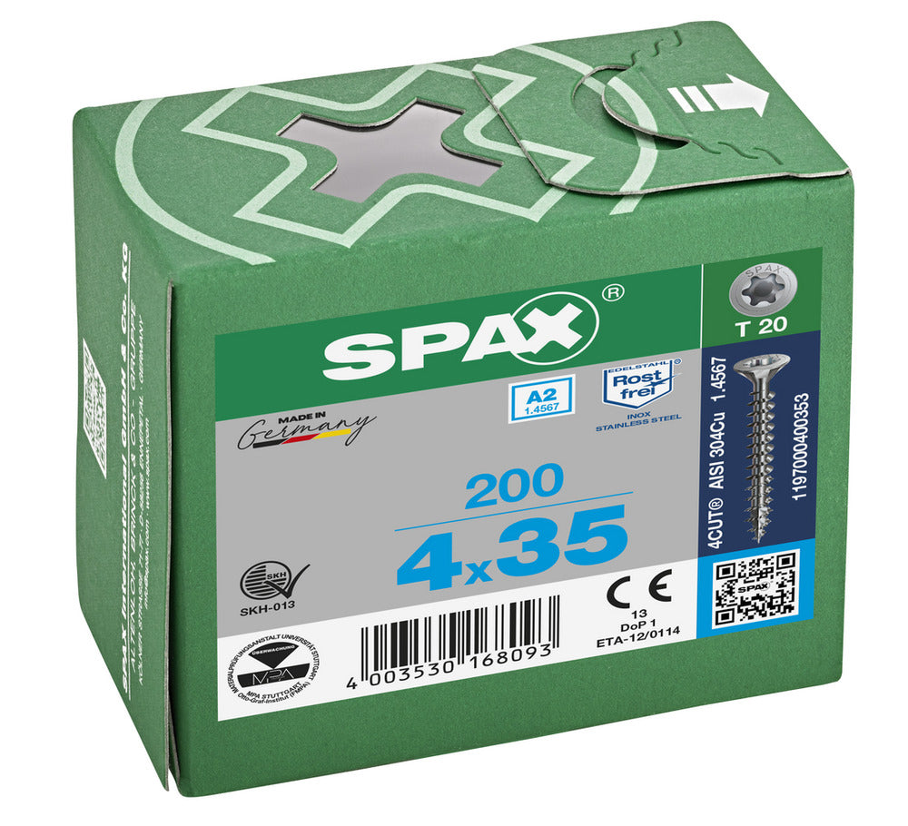 SPAX Universele Schroef RVS A2 VK Voldraad 200st-918602