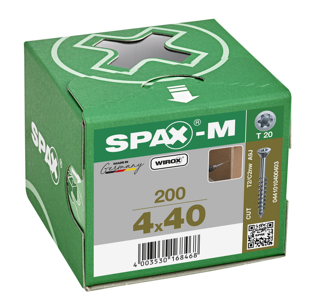 SPAX MDF Schroef Verzinkt VK Deeldraad 200st-918609