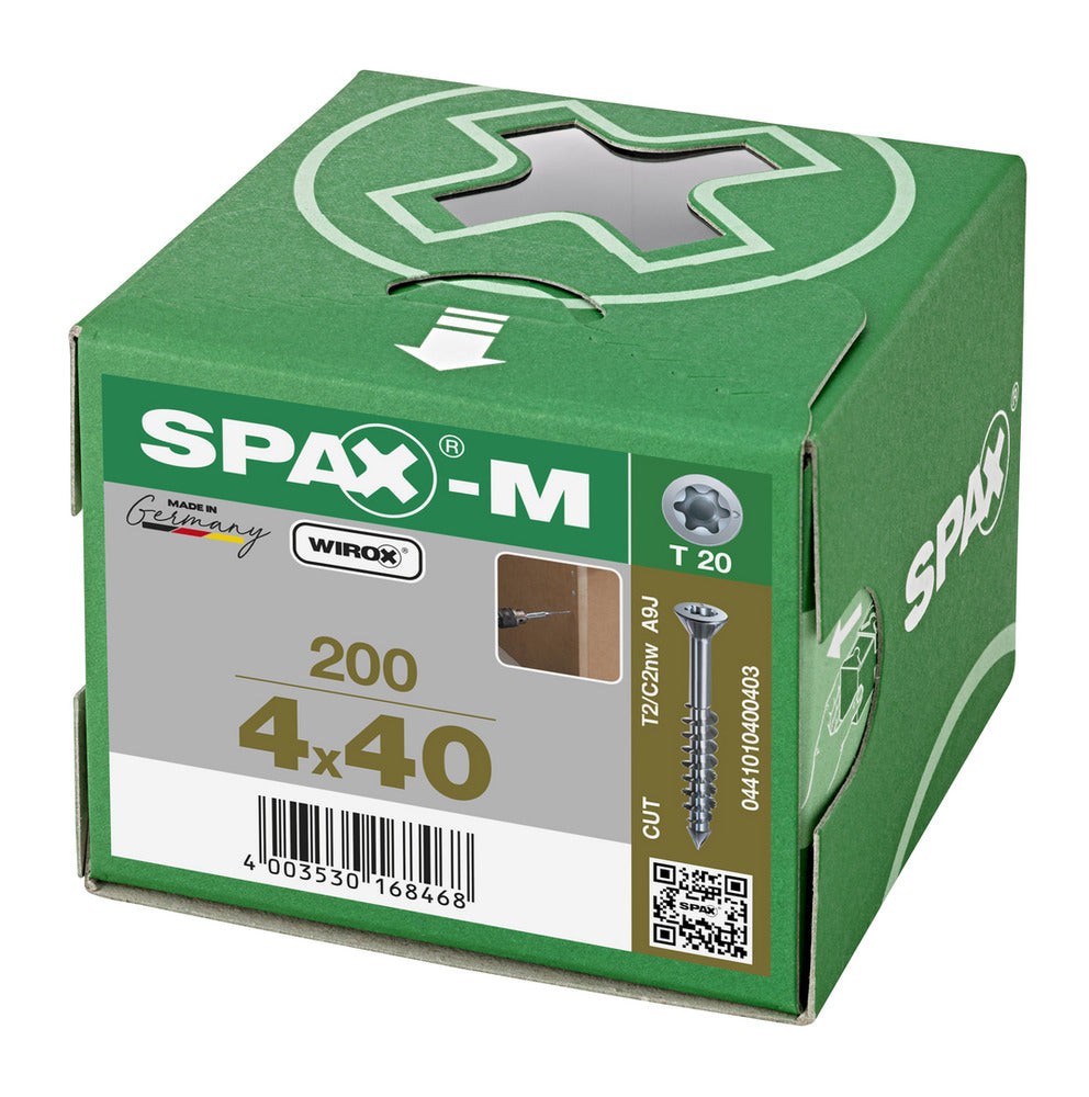 SPAX MDF Schroef Verzinkt VK Deeldraad 200st-918609