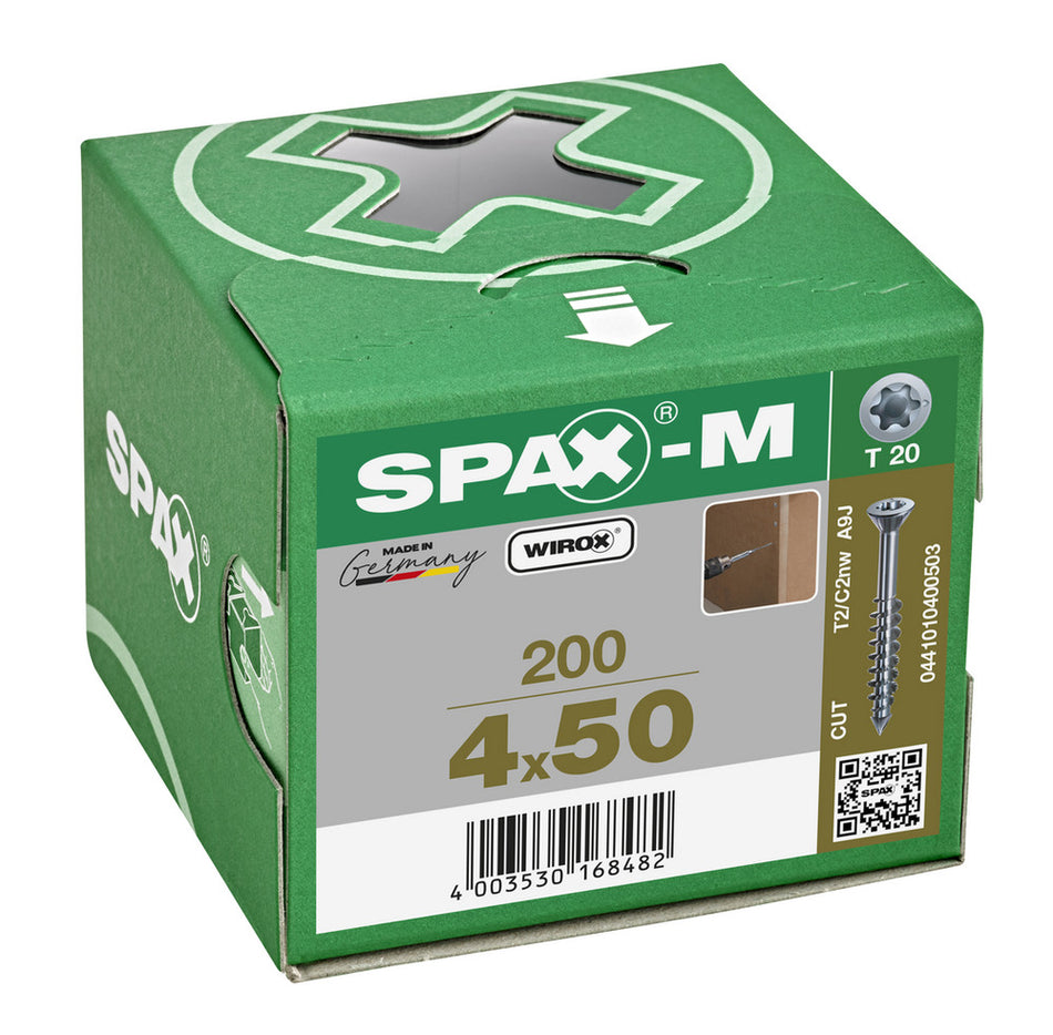 SPAX MDF Schroef Verzinkt VK Deeldraad 200st-918611