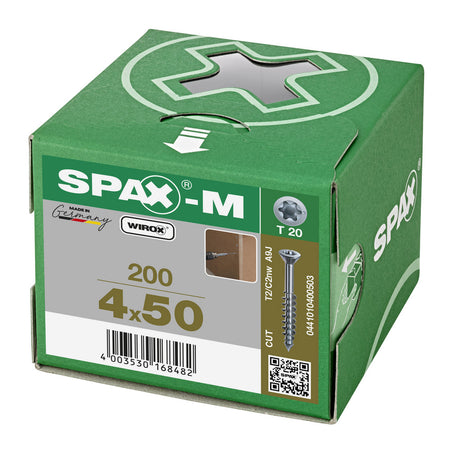 SPAX MDF Schroef Verzinkt VK Deeldraad 200st-918611