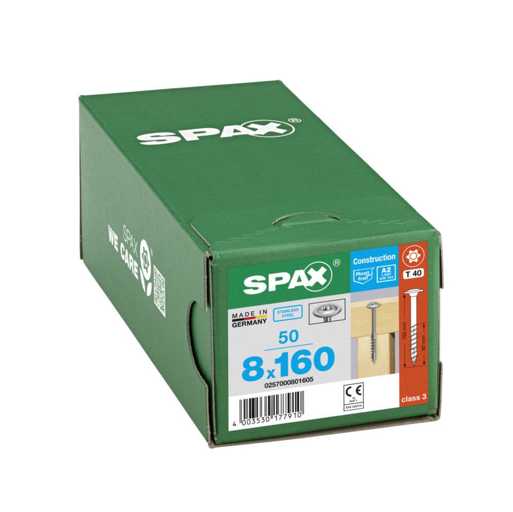 SPAX Tellerkopschroef RVS A2 DK Deeldraad T-STAR Plus T40 50st-918612