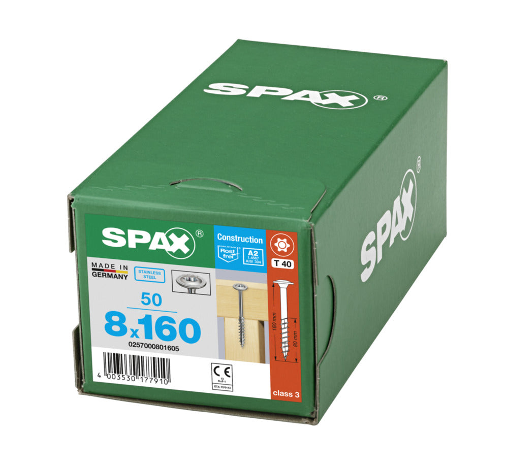 SPAX Tellerkopschroef RVS A2 DK Deeldraad T-STAR Plus T40 50st-918612