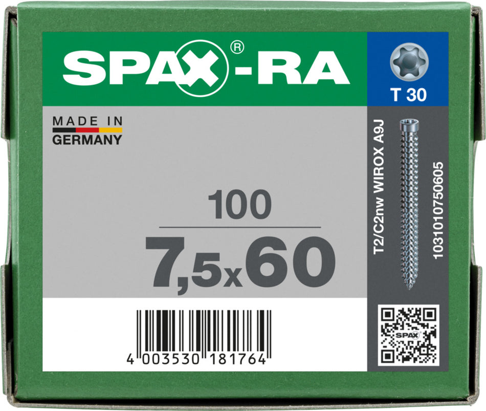 SPAX Kozijnschroef Verzinkt CK Voldraad T30 100st-918613