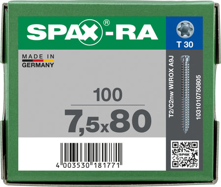 SPAX Kozijnschroef Verzinkt CK Voldraad T30 100st-918614