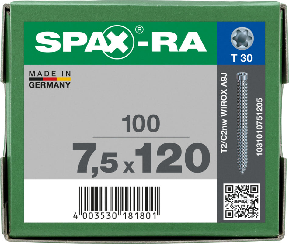 SPAX Kozijnschroef Verzinkt CK Voldraad T30 100st-918615