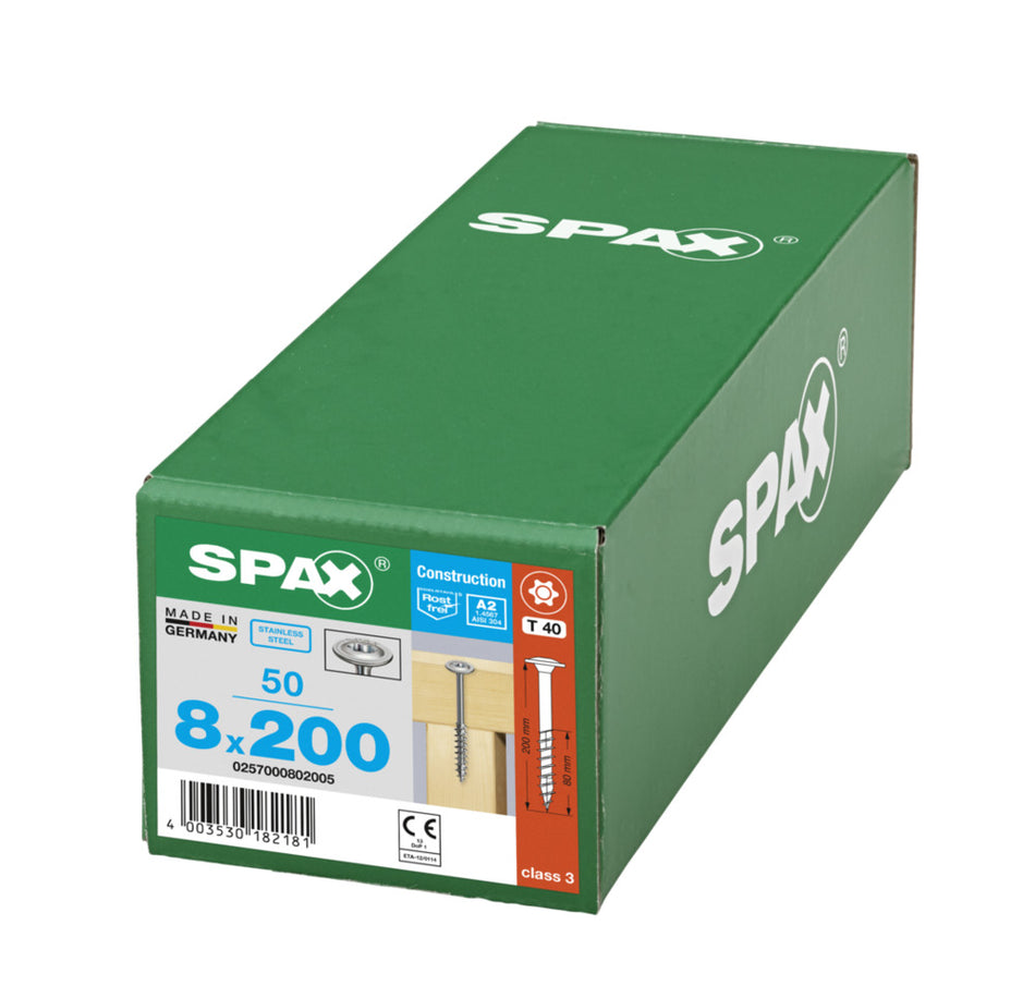 SPAX Tellerkopschroef RVS A2 DK Deeldraad T-STAR Plus T40 50st-918617