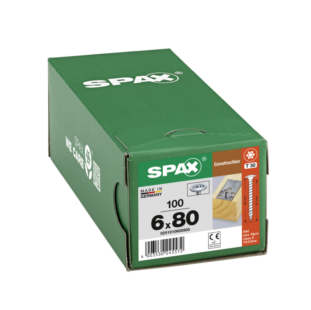 SPAX Tellerkopschroef Verzinkt DK Voldraad T30-918628