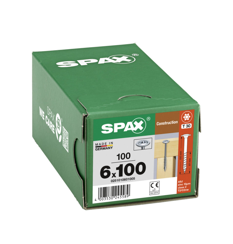 SPAX Tellerkopschroef Verzinkt DK Deeldraad T3 100st-918629