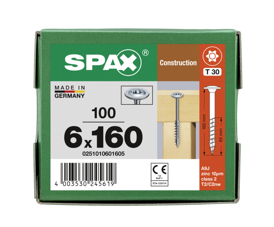 SPAX Tellerkopschroef Verzinkt DK Deeldraad T3 100st-918632