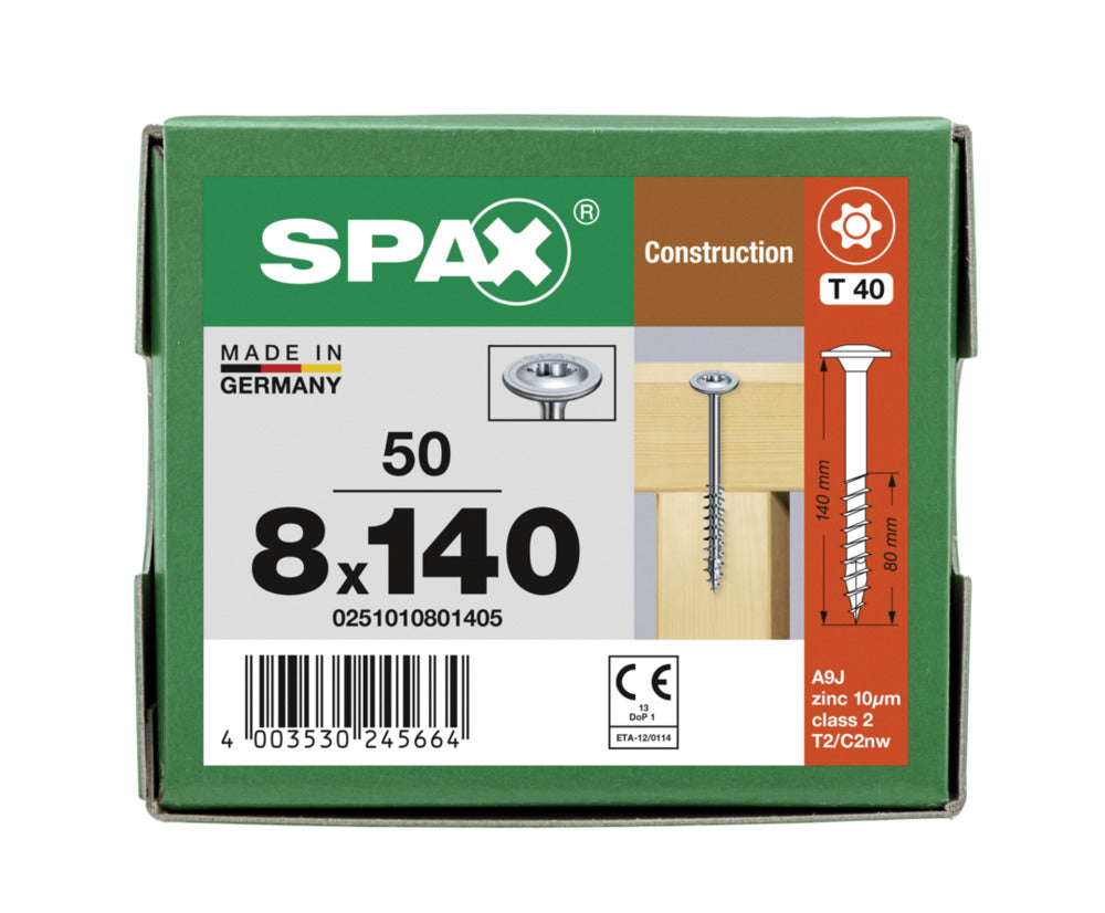 SPAX Tellerkopschroef Verzinkt DK Deeldraad T40 50st-918633