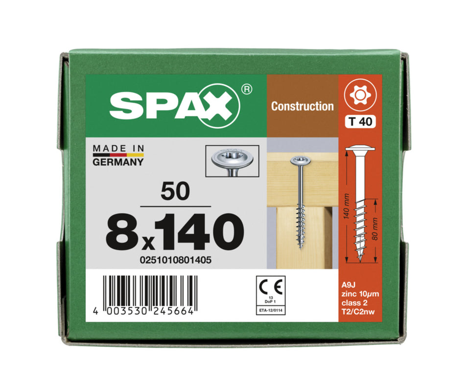 SPAX Tellerkopschroef Verzinkt DK Deeldraad T40 50st-918633