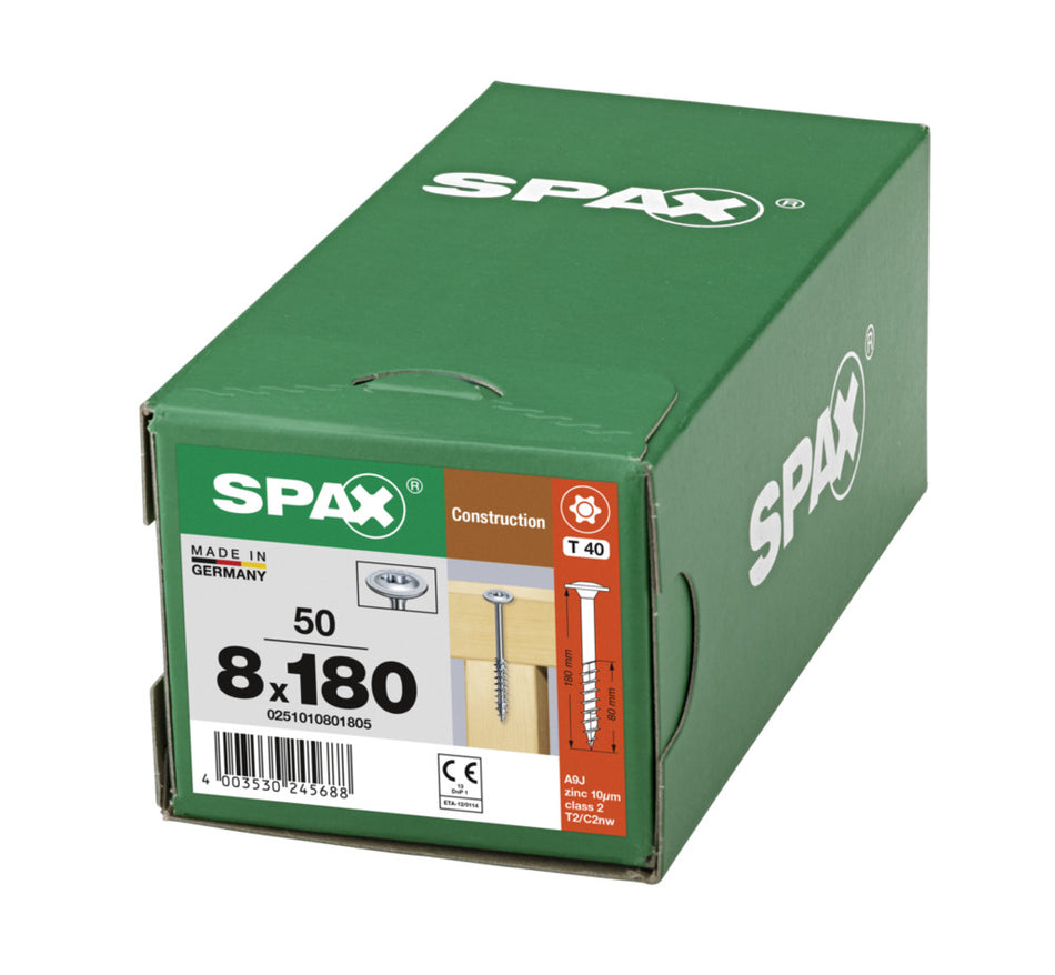 SPAX Tellerkopschroef Verzinkt DK Deeldraad T40 50st-918635