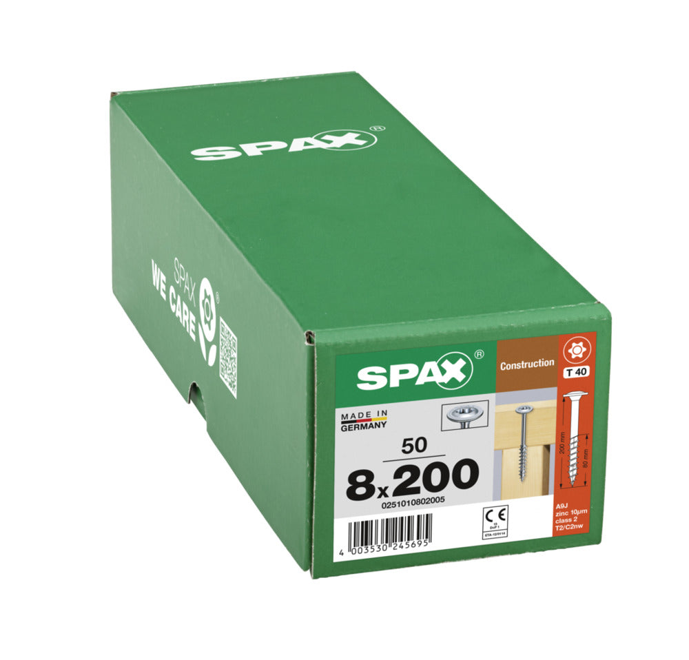 SPAX Tellerkopschroef Verzinkt DK Deeldraad T40 50st-918636