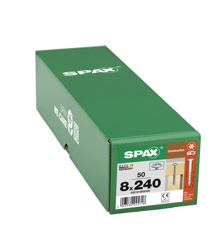SPAX Tellerkopschroef Verzinkt DK Deeldraad T40 50st-918637