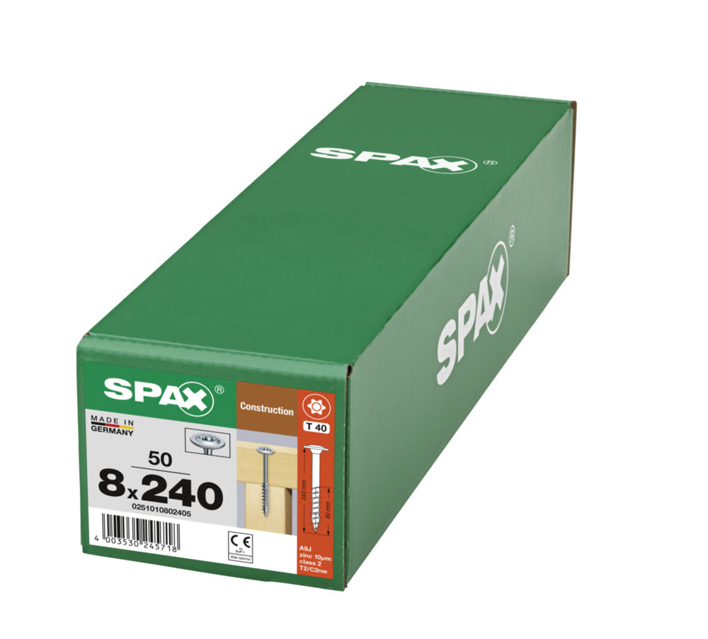 SPAX Tellerkopschroef Verzinkt DK Deeldraad T40 50st-918637