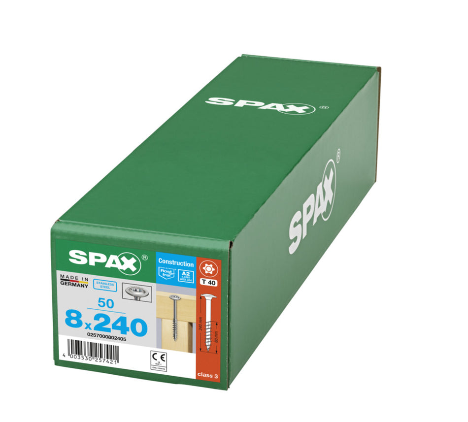 SPAX Tellerkopschroef RVS A2 DK Deeldraad T-STAR Plus T40 50st-918640