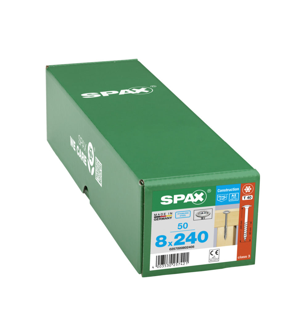 SPAX Tellerkopschroef RVS A2 DK Deeldraad T-STAR Plus T40 50st-918640