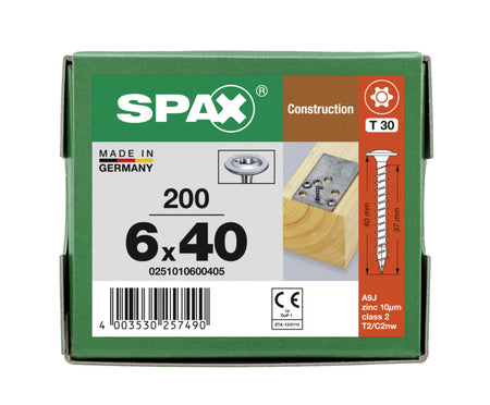SPAX Tellerkopschroef Verzinkt DK Voldraad T30-918641